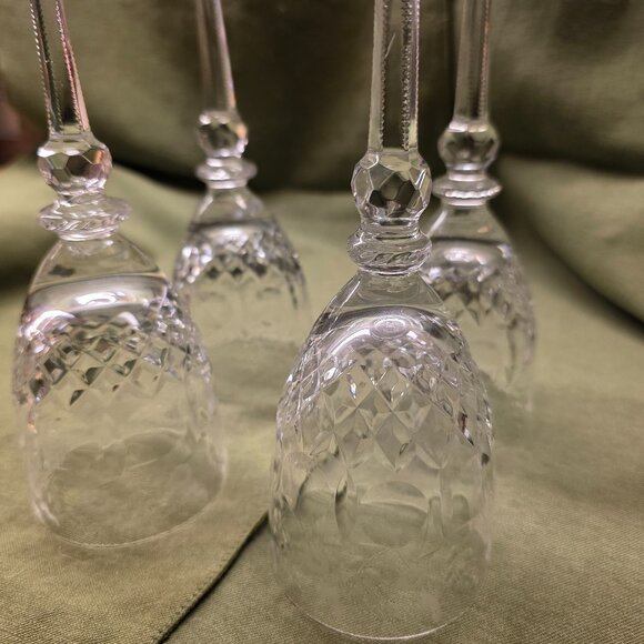 Set of 4 Vtg Rogaska Crystal Gallia 7 3/4" Wine Water Glasses Floral Orig Owner - Picture 7 of 7